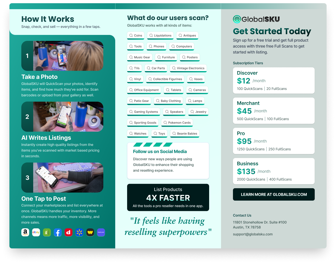 GlobalSKU trifold brochure inside