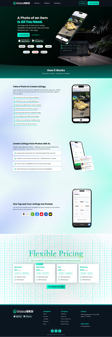 GlobalSKU website summary